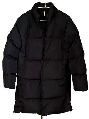 Fabletics Black Bryce Storm Puffer Coat size Large *BROKEN ZIPPER